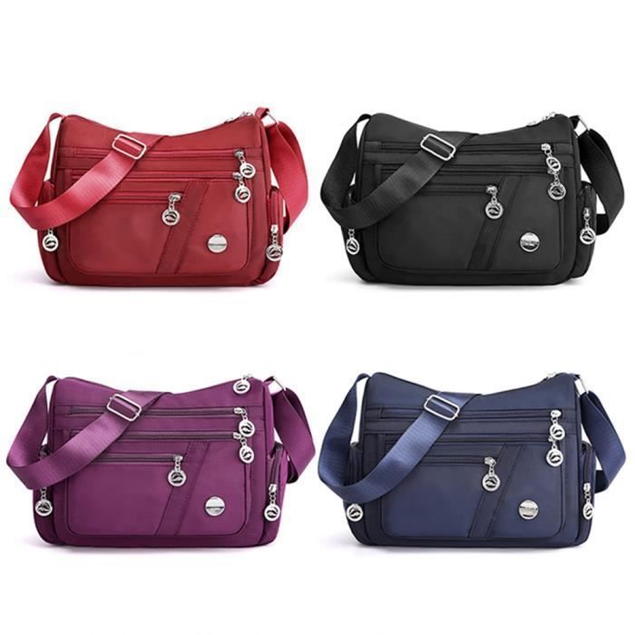 Oxford Tissu Pochette Bandoulière Femme, Petit Sac Bandouliere Avec Prise Casque, Sacoche Telephone Portable Pour Femmes Dark Blue - Bagagerie - Maroquinerie