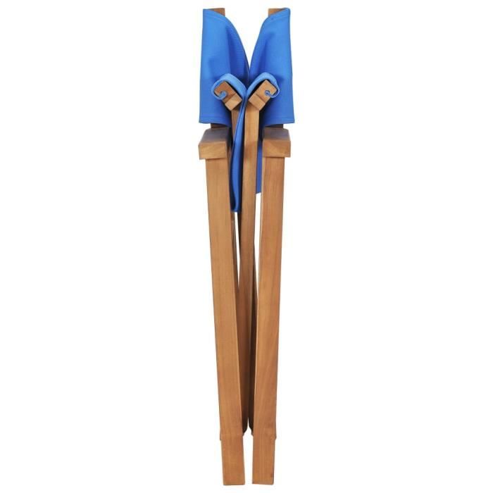 Pwshymi-Chaises de metteur en scène pliantes 2 pcs Bois de teck massif ...