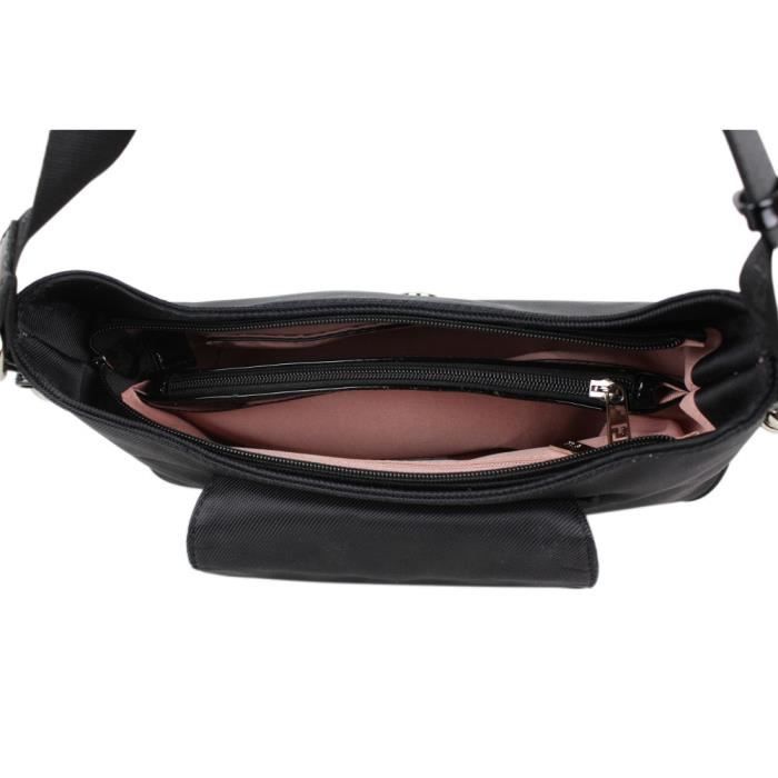 Sac banane Ted Lapidus TL NY4021 Toile Noir Porté épaule