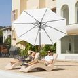 Parasol de jardin 300cm Inclinable protection UV jusqu'à UPF 50+pliable avec manivelle, sans support pour jardin balcon terrasse-3