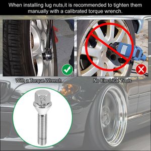 Lot De 10 écrous De Roue élargisseurs De Voie - Cône Angle M12 - Pour Adapter Et Sécuriser Vos Jantes