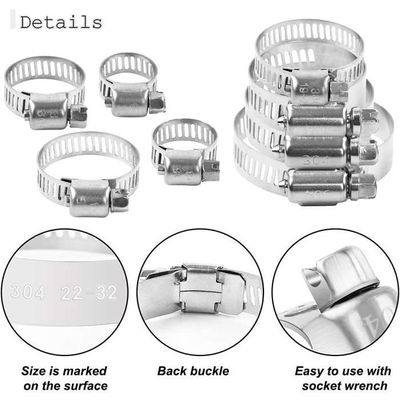 Lot De 71 Colliers De Serrage Acier Inoxydable – Réglables 6 à 38mm