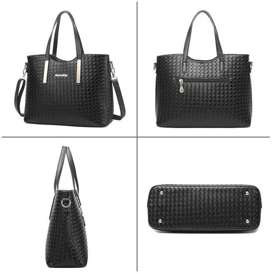 TIBES mode pu cuir sac /à main sac 3pcs sac A Vin rouge sac /à bandouli/ère