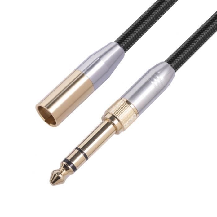Câble adaptateur audio jack 3,5 mm stéréo mâle vers jack 6,35 mm