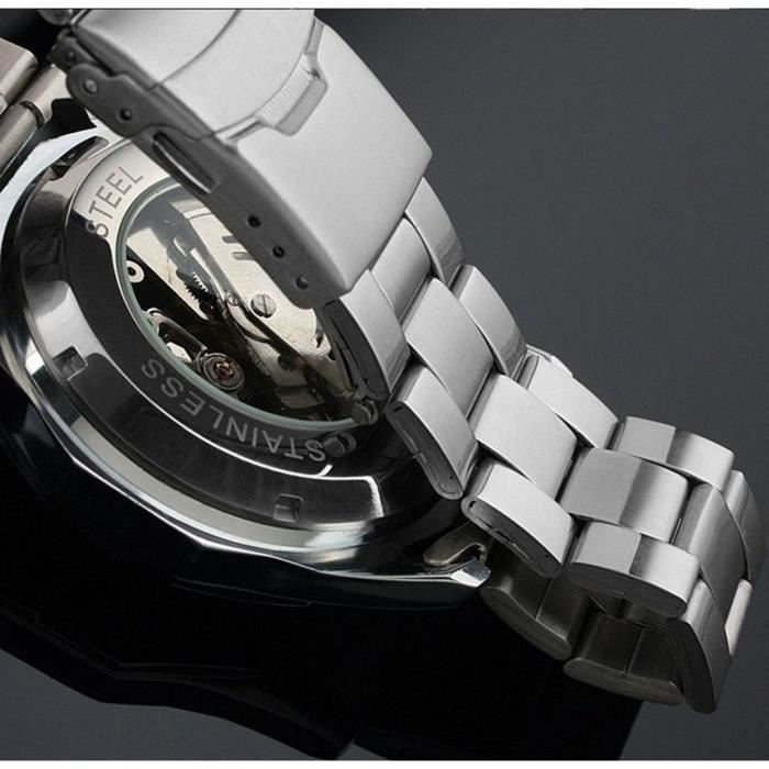 Montre Automatique JARAGAR Squelette Acier Inoxydable 47mm - Style Sport Homme