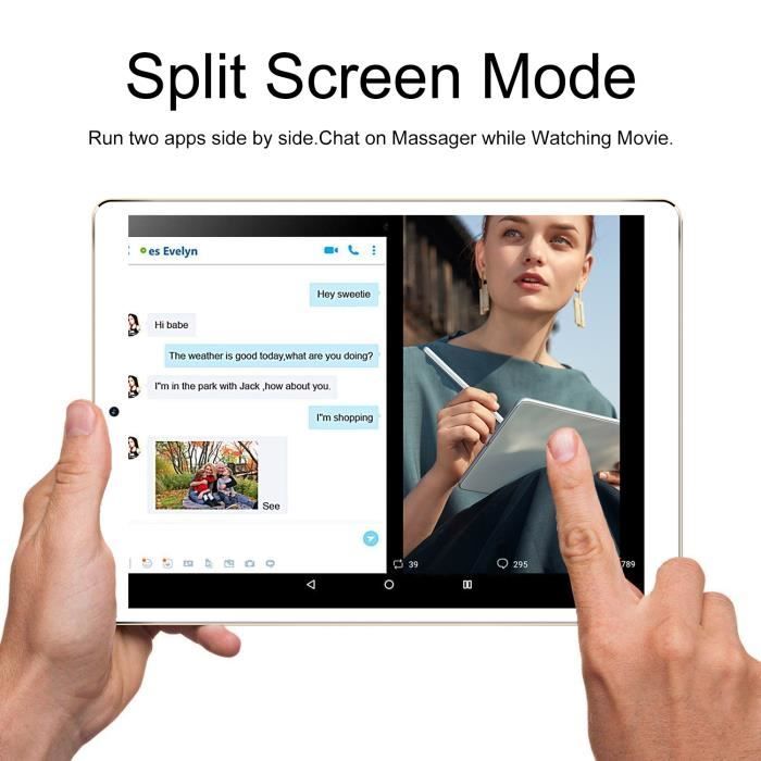 Tablette 10 pouces HD, 4G/WIFI, 3Go+32Go ROM/128Go3