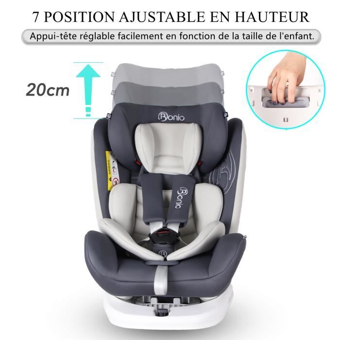 SIÈGE AUTO ISOFIX GROUPE 0/1/2/3 GRIS - MON BÉBÉ