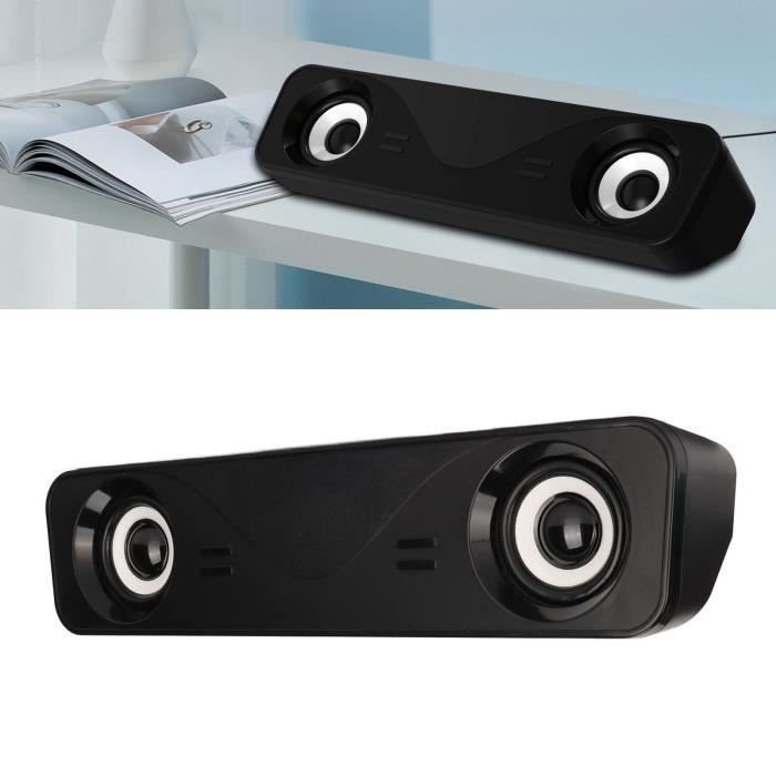 Qiilu Enceinte Ordinateur de Bureau USB avec Basses Puissantes et Son  Stéréo 4D - Design Compact et Stylé - Parfaite pour le Gaming
