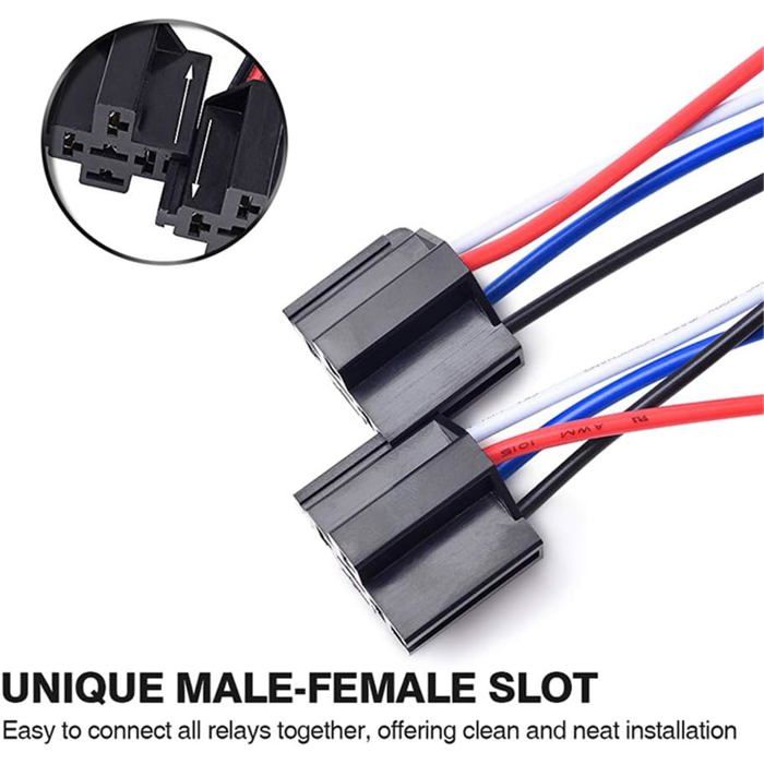 Gebildet 24V 40A Voiture Relais avec 12AWG Faisceau de Câble, JD2914 5