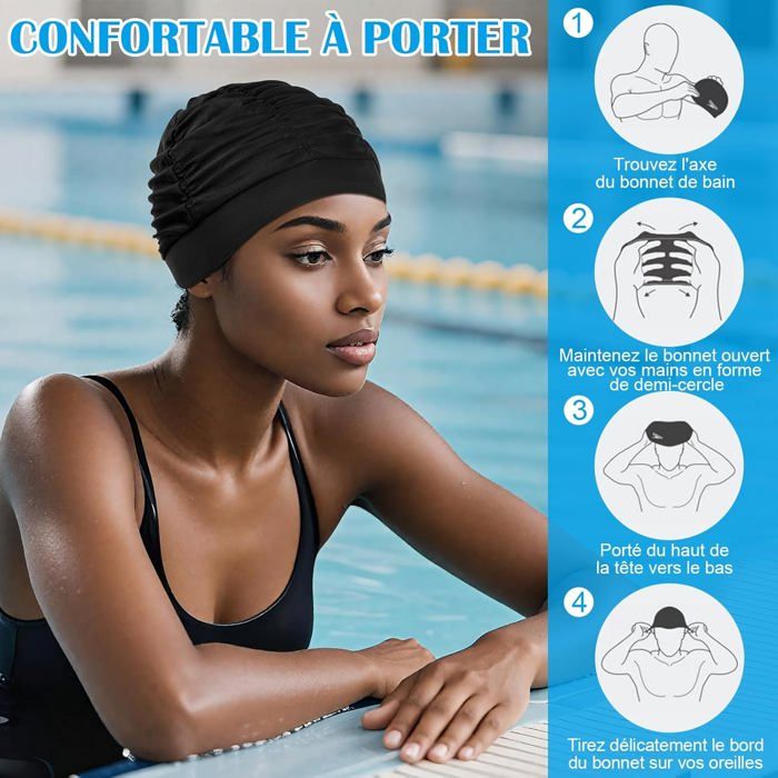 Bonnet de Bain en Silicone Flexible Plage Été Couleur Unie Bonnet de Natation pour Entraînement et Bleu Bonnet de Bain en Silicone Flexible Plage Été Couleur Unie Bonnet de Natation pour Entraînement et Bleu