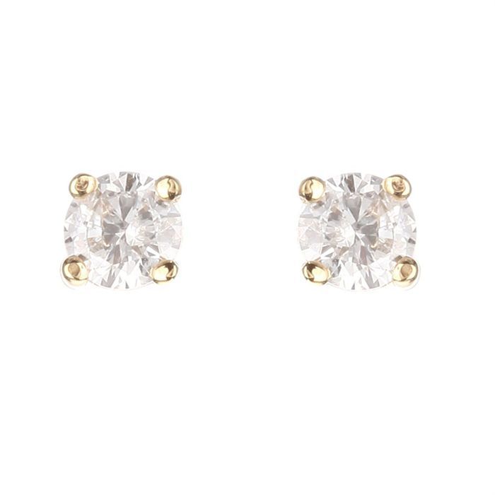 MONTE CARLO STAR Boucles d'Oreilles Solitaire Or Jaune 750° et Diamants 0.20 cts Femme