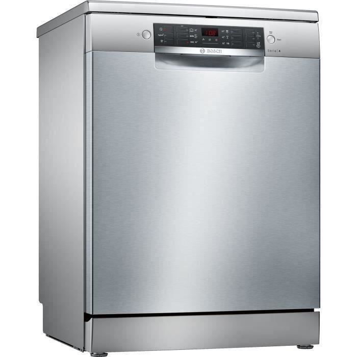 Lave-vaisselle pose libre BOSCH SMS46AI01E Série 4 - 12 couverts - Moteur induction - Largeur 60 cm - Classe A+ - 46 dB - Inox