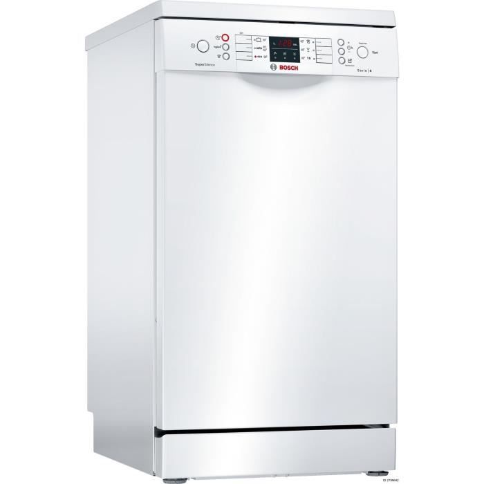 BOSCH SPS46IW01E - Lave vaisselle posable - 9 couverts - 44 dB - A + - Larg 45 cm - Blanc - Moteur induction