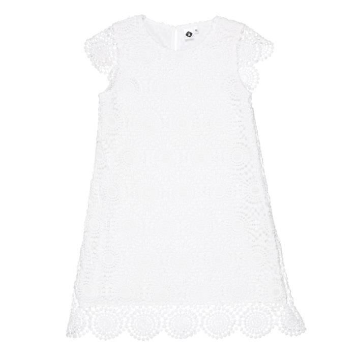 Z Robe Dentelle Blanc Enfant Fille Blanc Cdiscount Pr t Porter
