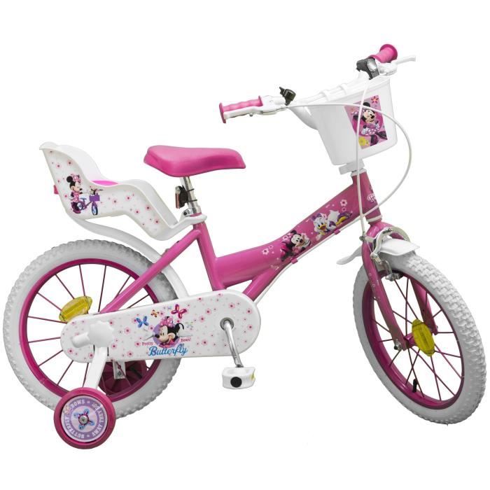 Velo 16 Minnie Fille Rose Prix Pas Cher Cdiscount