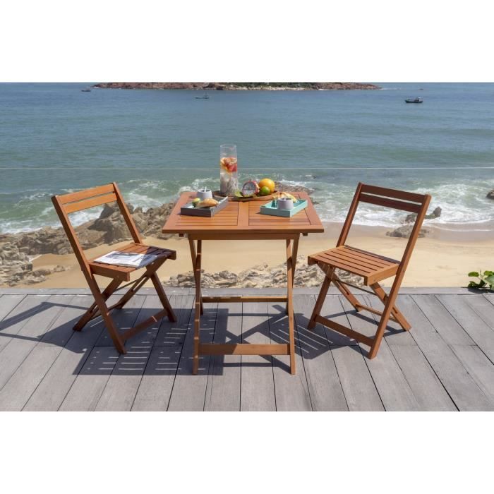 2 Piece Bistro Table Haute O60cm Reglable En Hauteur Pliable Table