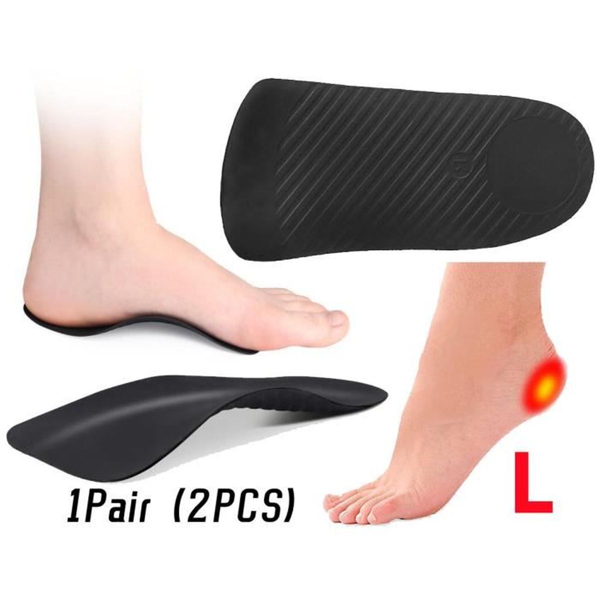 Semelles Orthopédiques Welnove - Soutien Voûte Plantaire, Talon - Pour Pieds Plats, Fasciite - Hommes/Femmes