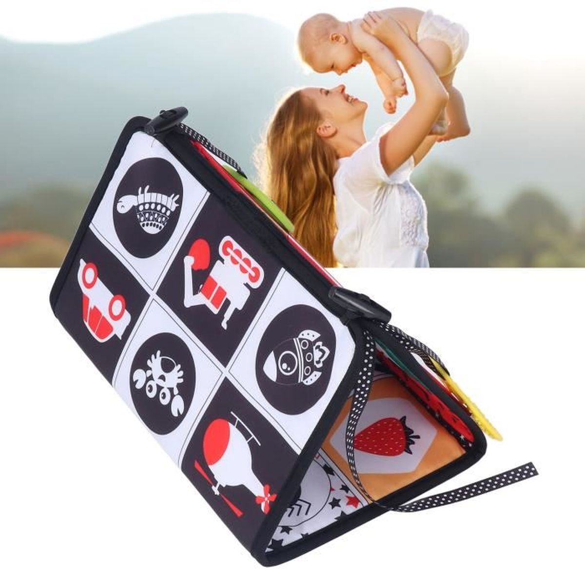 Jar Livre En Tissu Pour Bebe Avec Miroir De Sol Livres En Tissu Froisse Pour Bebe Livres Doux Pour Bebe A Contraste Cdiscount Puericulture Eveil Bebe