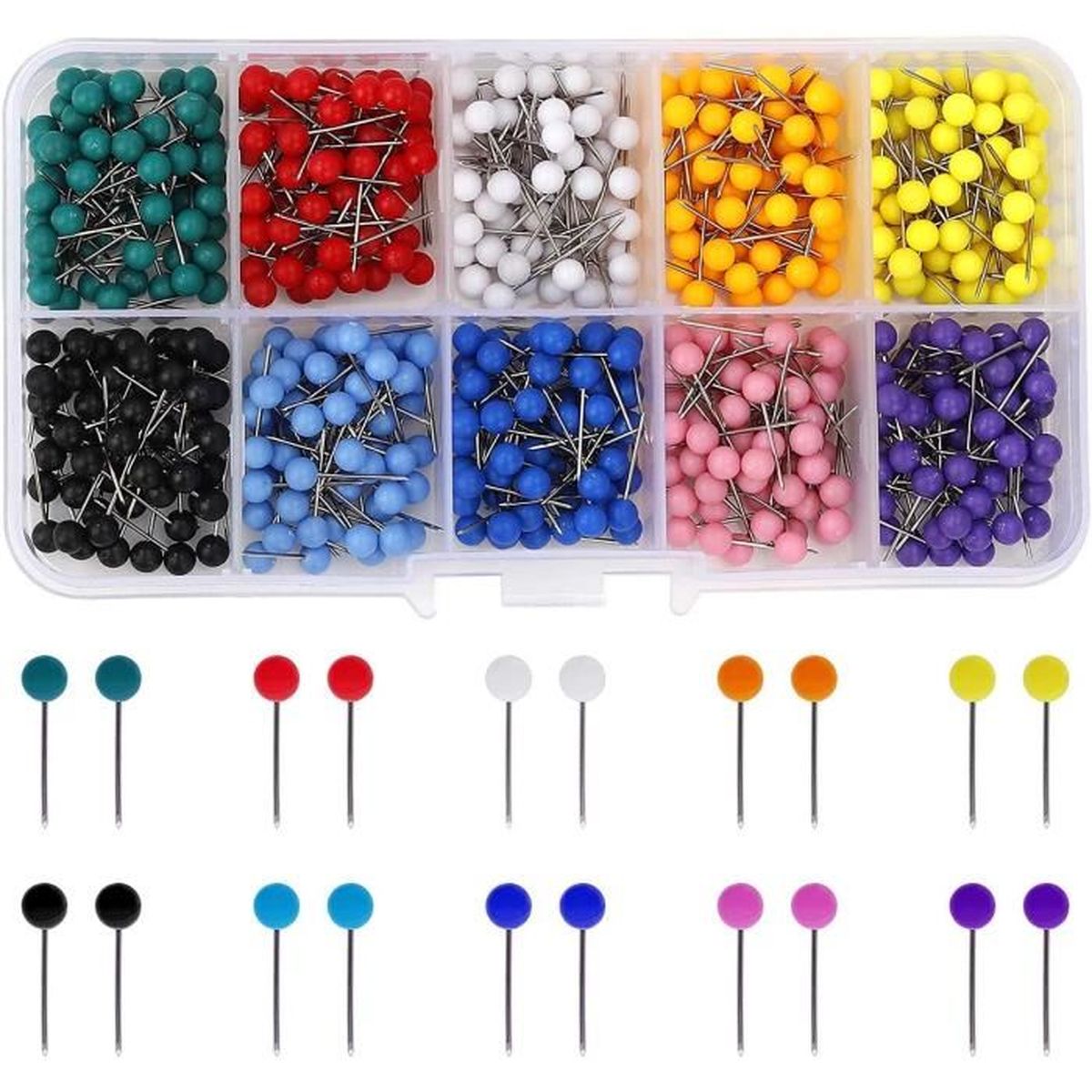 Angoily Lot De 100 Punaises Rouges En Plastique Pour Tableau En Liège Et étoiles