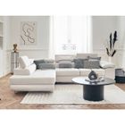 BESTMOBILIER Pablo - canapé d'angle gauche - 5 places - convertible avec coffre et têtières réglables - en velours - Beige