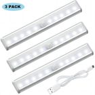 MTEVOTX Lot de 3 Lampes LED - Noname - Rechargeable USB - Aimanté - Détecteur de Mouvement - Blanc