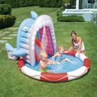 Piscine gonflable pour enfant MERKMAK Shark - 236x198x140CM - Bleu PVC