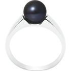 Bague - PERLINEA - Perle de Culture d'Eau Douce 7-8 mm - Noir - Argent 925 - Qualité AAA+