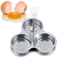 Artefact de cuisine, cuiseur à œufs en acier inoxydable à trois grilles, cuiseur à vapeur pour œufs, gadget pour ragoût d'œufs