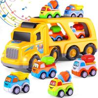 Jouet camion voiture pour enfants de 1, 2, 3, 4, 5 ans, tout-petits garçons, 5 en 1, transporteur, camion, véhicule de construction