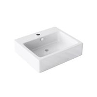 Mai & Mai Lave main évier vasque 53x46x14 cm en céramique blanc rectangulaire lavabo sans trop-plein à poser BR712