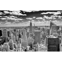 Papier Peint Photo INTISSÉ-NEW YORK-(21832)-400x260 cm-8 lés-Mural Poster Géant XXL-Panorama-Manhattan Skyline Noir et blanc Ville