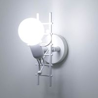 Applique Murale Interieur Lampe Murale Moderne Lampe de Mur Art Déco Max 60W E27 pour Chambre Cuisine, Blanc