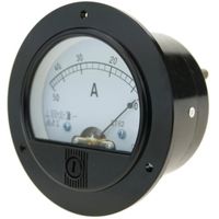 Ampèremètre à panneau rond analogique 70mm 50A - CABLEMARKT - Noir - Filaire - Non aimanté