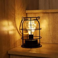 Lanterne LED avec ficelle de cuivre, lampe 20 LED avec poignée en corde,blanc chaud