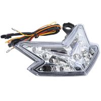 Vvikizy Feu arrière LED pour moto LED Feu Arrière de Moto Lampe Frein Clignotant pour Kawasaki Z800 2013 2014 (Blanc) auto phares