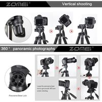 Trépied Caméra Argent ZoMei Q111 Appareil Photo pour Smartphone Professional Aluminium Caméscope Stand avec tête Pan et Sac de Tr