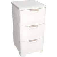 CURVER Panière De Rangement 18L Design Rotin Tressé Ivoire - Poignées Ergonomiques Pour Salle De Bain, Chambre, Bureau
