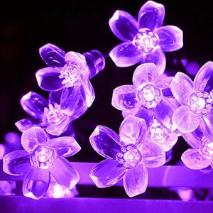 GUIRLANDE D'EXTÉRIEUR Guirlande solaire d'extérieur -23ft 50 LED solaire fleurs de cerisier avec étanchéité IP65 et 8 modes pour extérieur jardin [m3252]