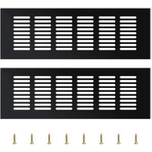 Grille D'aération Rectangulaire En Alliage D'aluminium Noir - 60x350 Mm - Pour Armoire, Salle De Bain, PC - 7