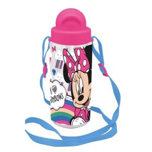 GOURDE Disney Minnie Rainbows Bouteille d'eau en plastique avec cintre 500 ml Numéro d'article : NVT840364A * gourde minnie enfants