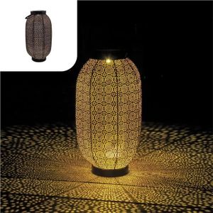 LAMPION Lanterne Solaire Fleur Grande - Marque - Modèle - Énergie solaire - Métal noir - Jardin