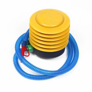 sourcing map Facile Plastique Ballon Pied Main Gonfleur Pompe Soufflet pneumatique Bleu Jaune