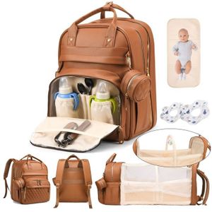 Ohotter Sacs à Dos à Langer pour bébé, 3-1 Sacs à Couches, Sac Bébé Avec  Station à Langer et Grande Capacité, Lit Bébé Pliable de Voyage Pour Filles  et Garçons (Gris) 