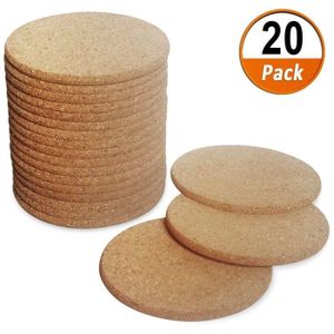 Dessous de Verres Bois Sous-verres en Li/ège Naturel Coaster Tasse /À Caf/é Tapis Absorbant Vaisselle Pad pour La Maison Bar Caf/é De Mariage Table Accessoires 100pcs