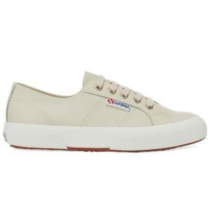 BASKET Baskets femme - SUPERGA - 2750-Naplngcotu - Beige lt eggshell - Cuir - Lacets - Semelle en caoutchouc naturel