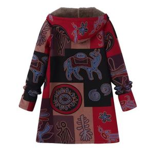 MANTEAU - CABAN Manteaux à Capuche Imprimées Florales D'hiver pour