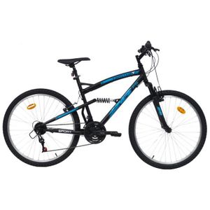 VTT Vélo VTT 26'' Tout Suspendu Twister - Cadre Suspendu - Fourche Télescopique - 18 Vitesses - Freins V-Brake