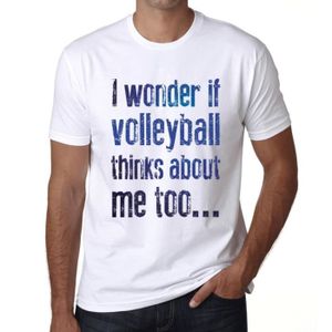 T-SHIRT Homme Tee-Shirt Je Me Demande Si Le Volley-Ball Pe