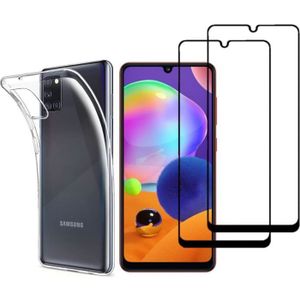 COQUE - BUMPER Coque pour Samsung Galaxy A31 et 2 Verres Trempe Bord Noir Film Protection Ecran Phonillico®