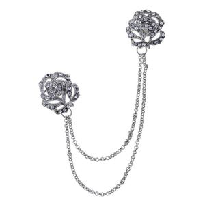 Yazilind Ancien Broche Argent Perle Elfe Bleu Broche incrust/é de Strass Cravate Broches Bijoux boh/ème pour Les Femmes